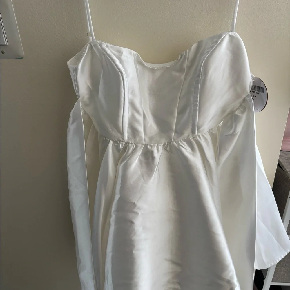 NWT Selfie Leslie White A-Line Mini Dress - Picture 3 of 7